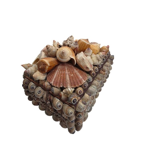 Vintage Seashell Decorative Hand Mirror & Box Set - Picture 2 of 11